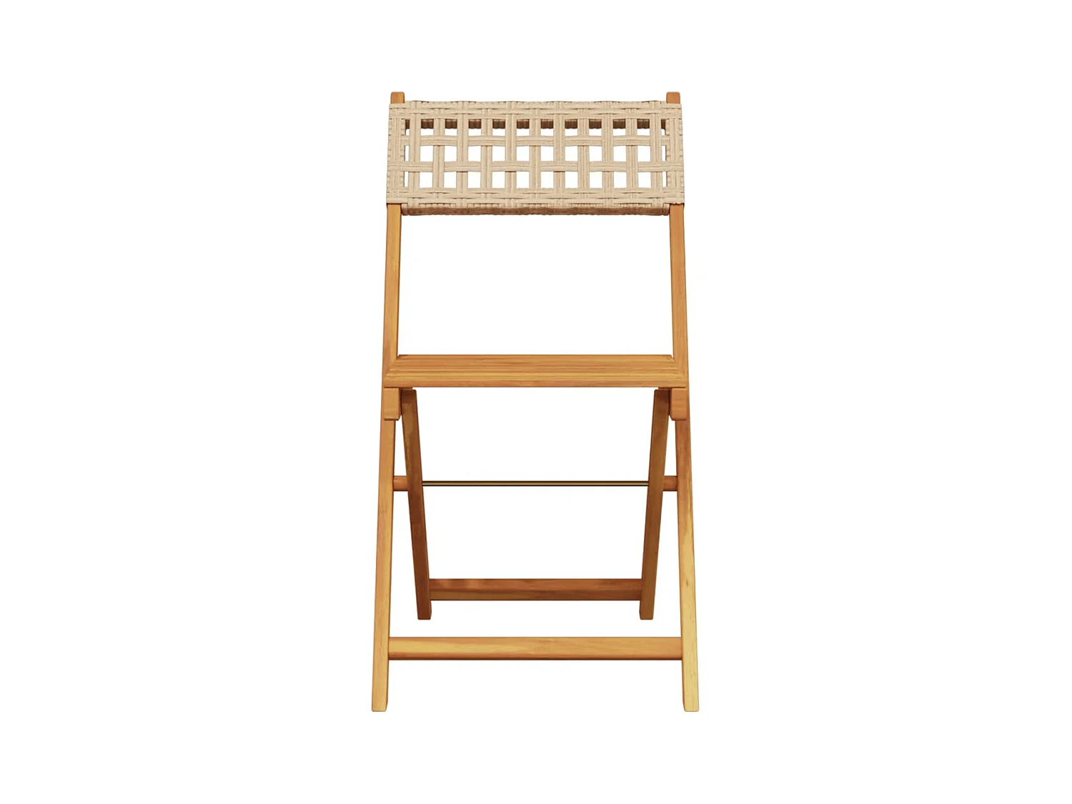 Chaises de jardin pliantes lot de 4 beige rotin et bois massif