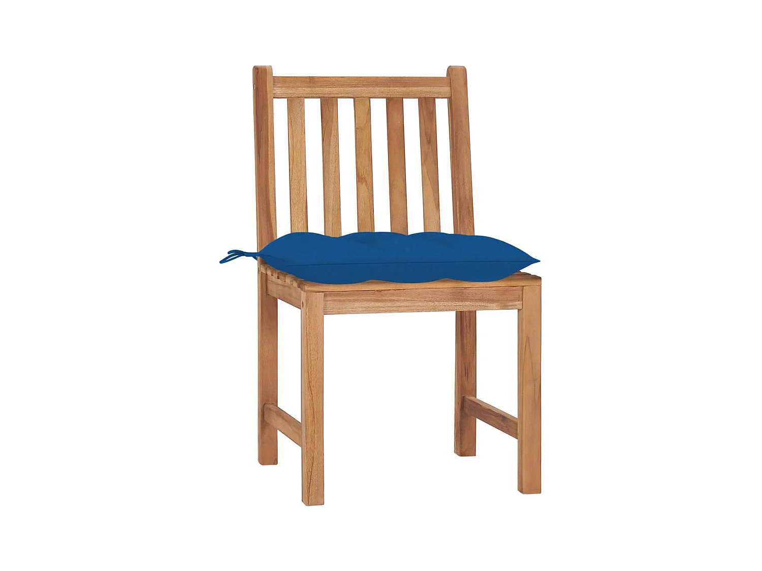 Juego de 4 sillas de jardín con cojines Madera maciza de teca