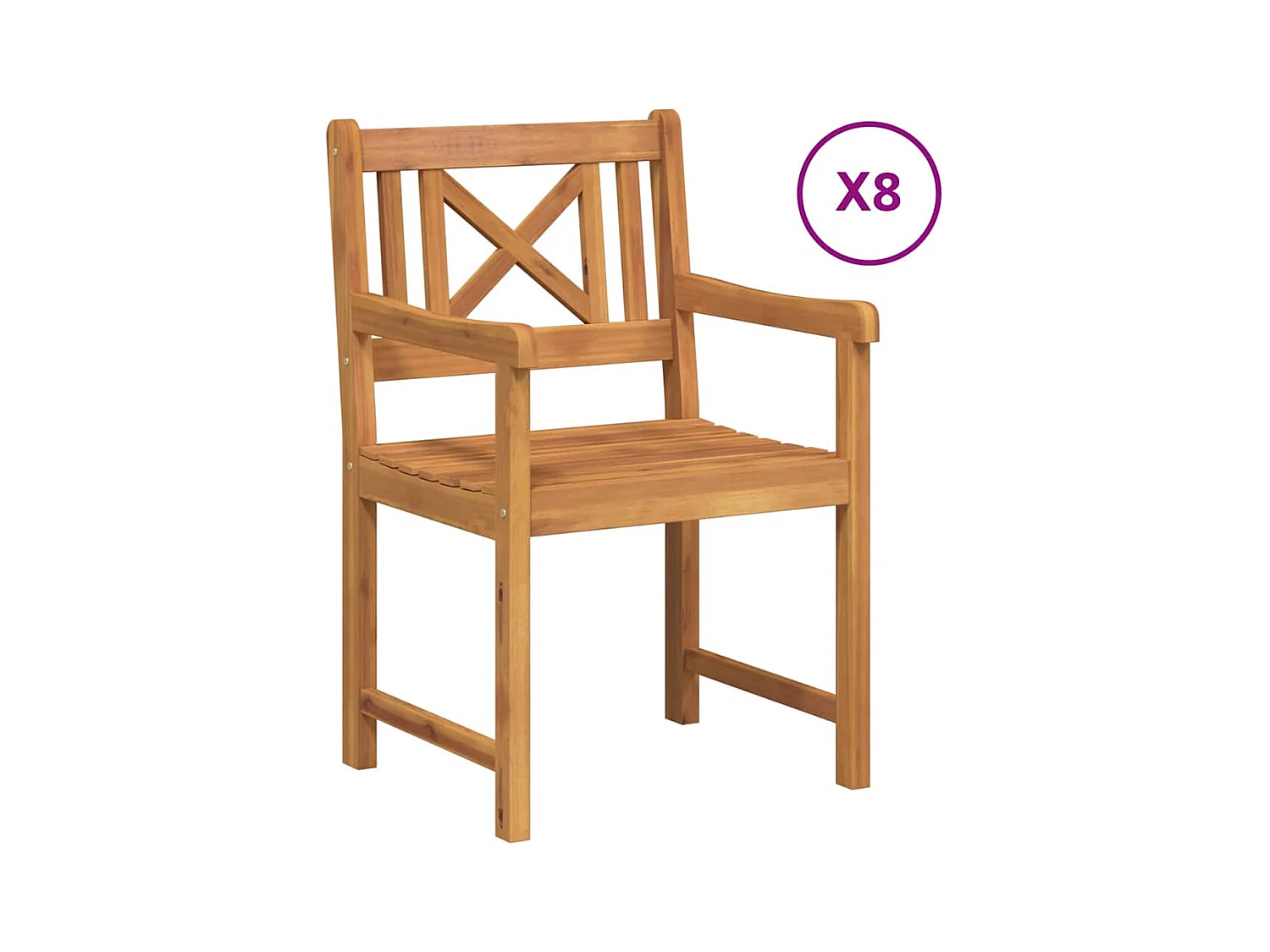 Tuinstoel 8 stuks Bruin 56 x 56 x 90 cm