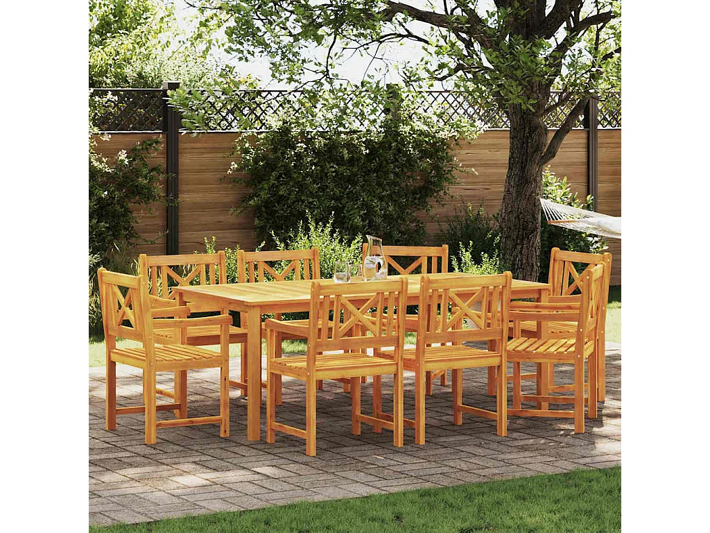 Silla de jardín 8 piezas Marrón 56 x 56 x 90 cm