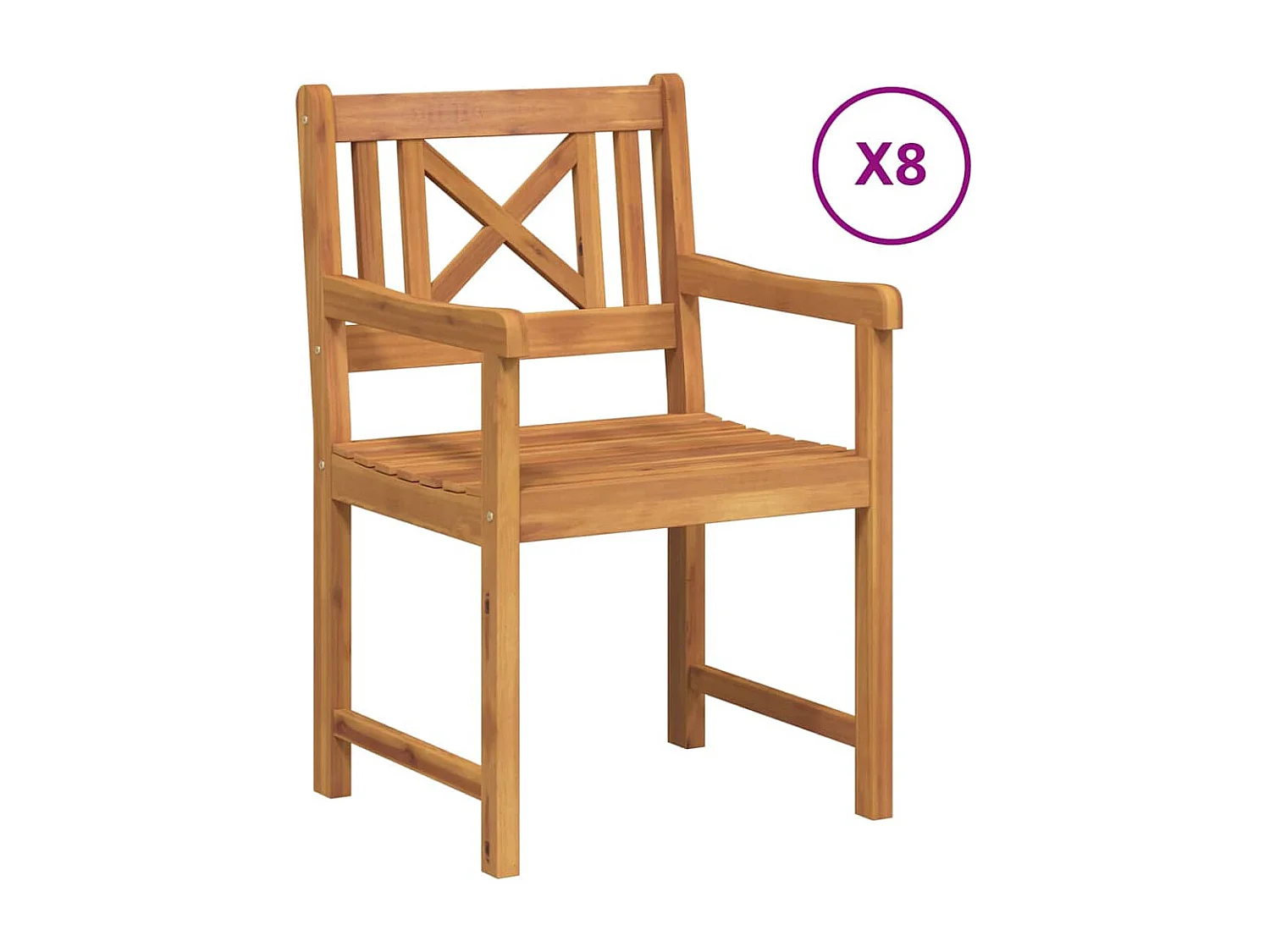 Silla de jardín 8 piezas Marrón 56 x 56 x 90 cm