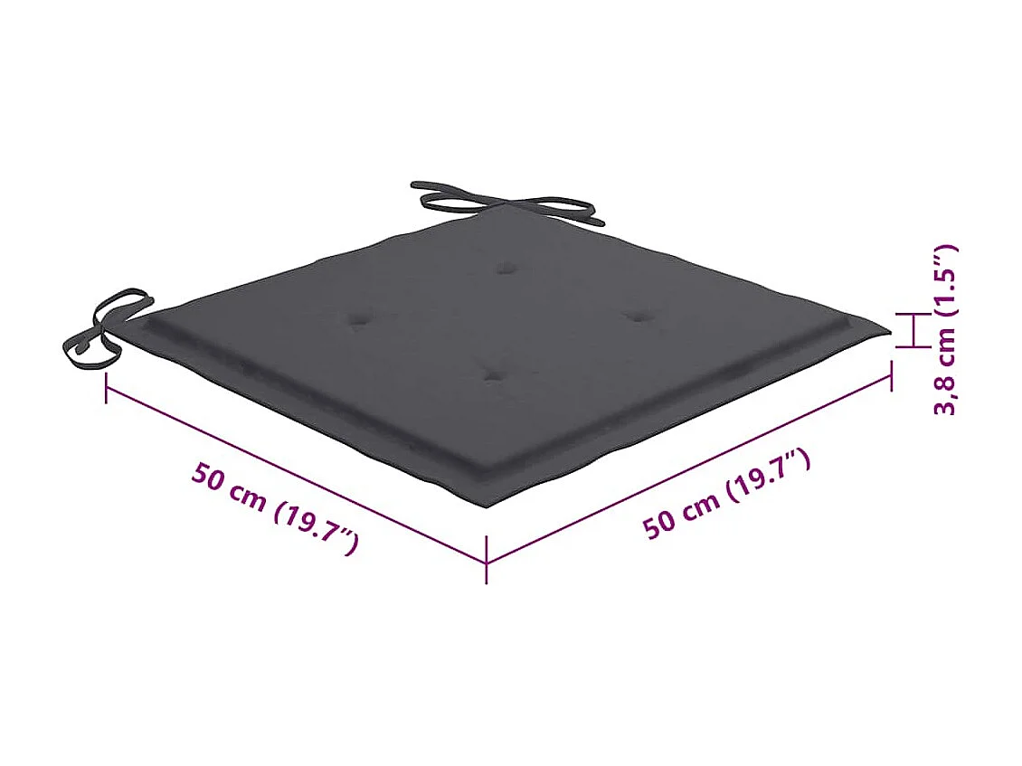 Juego de 6 sillas de comedor para exterior y cojines de acacia maciza