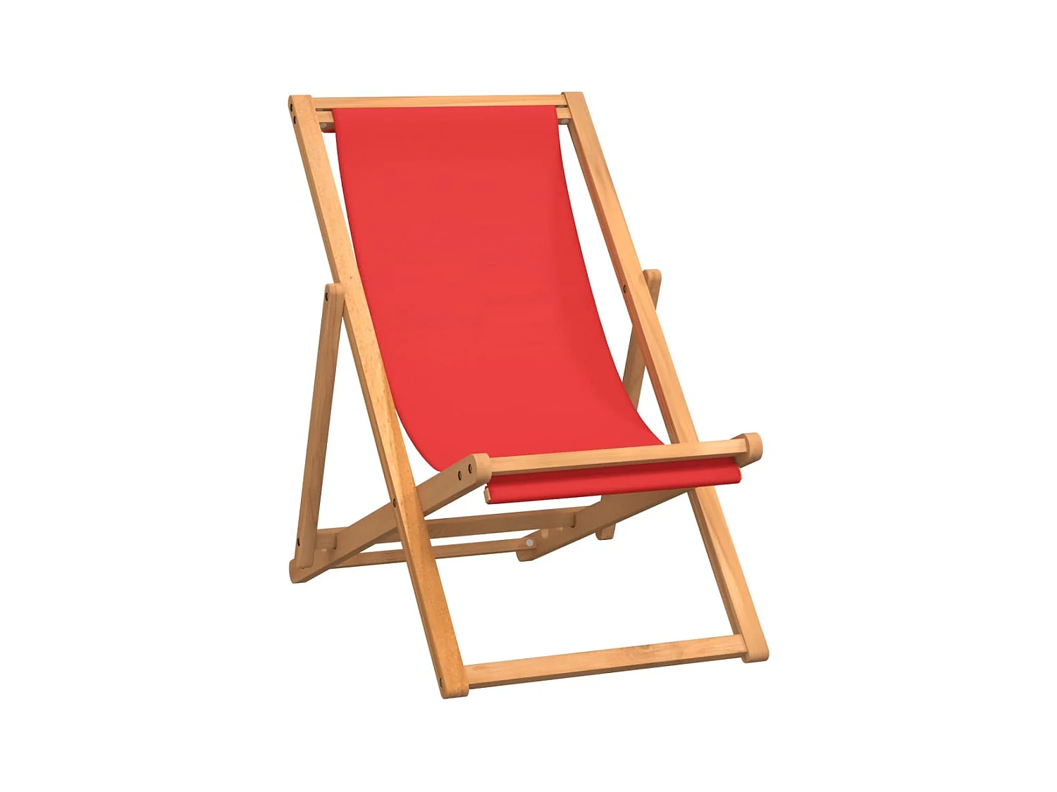 Opvouwbare strandstoel van massief teakhout, rood