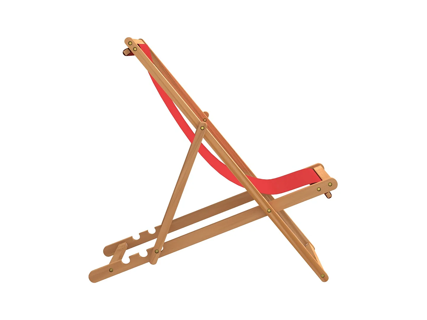 Opvouwbare strandstoel van massief teakhout, rood