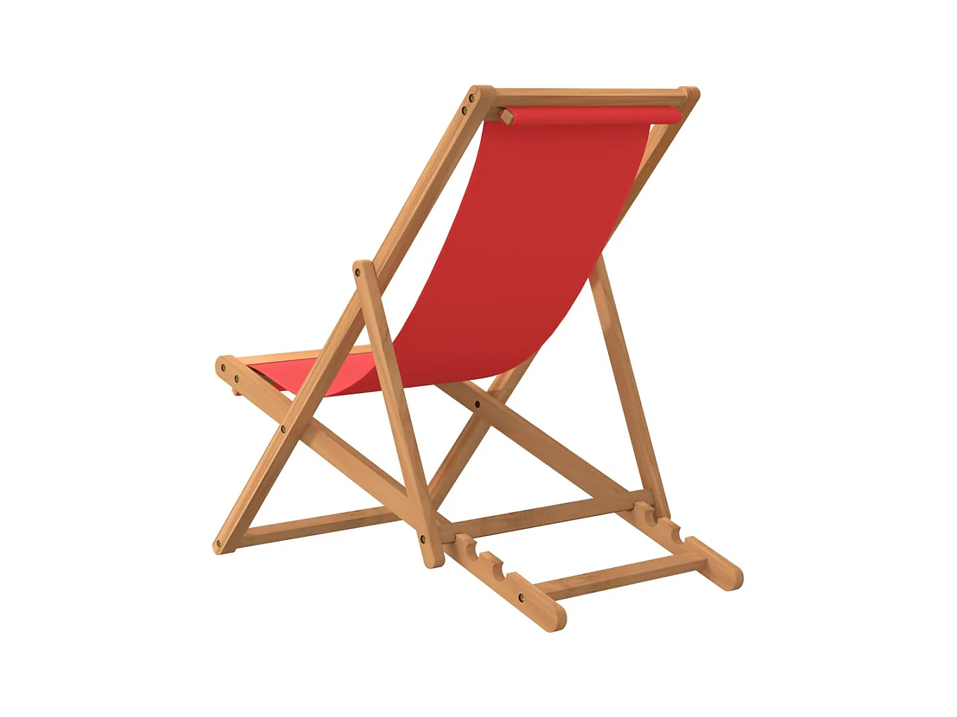 Opvouwbare strandstoel van massief teakhout, rood
