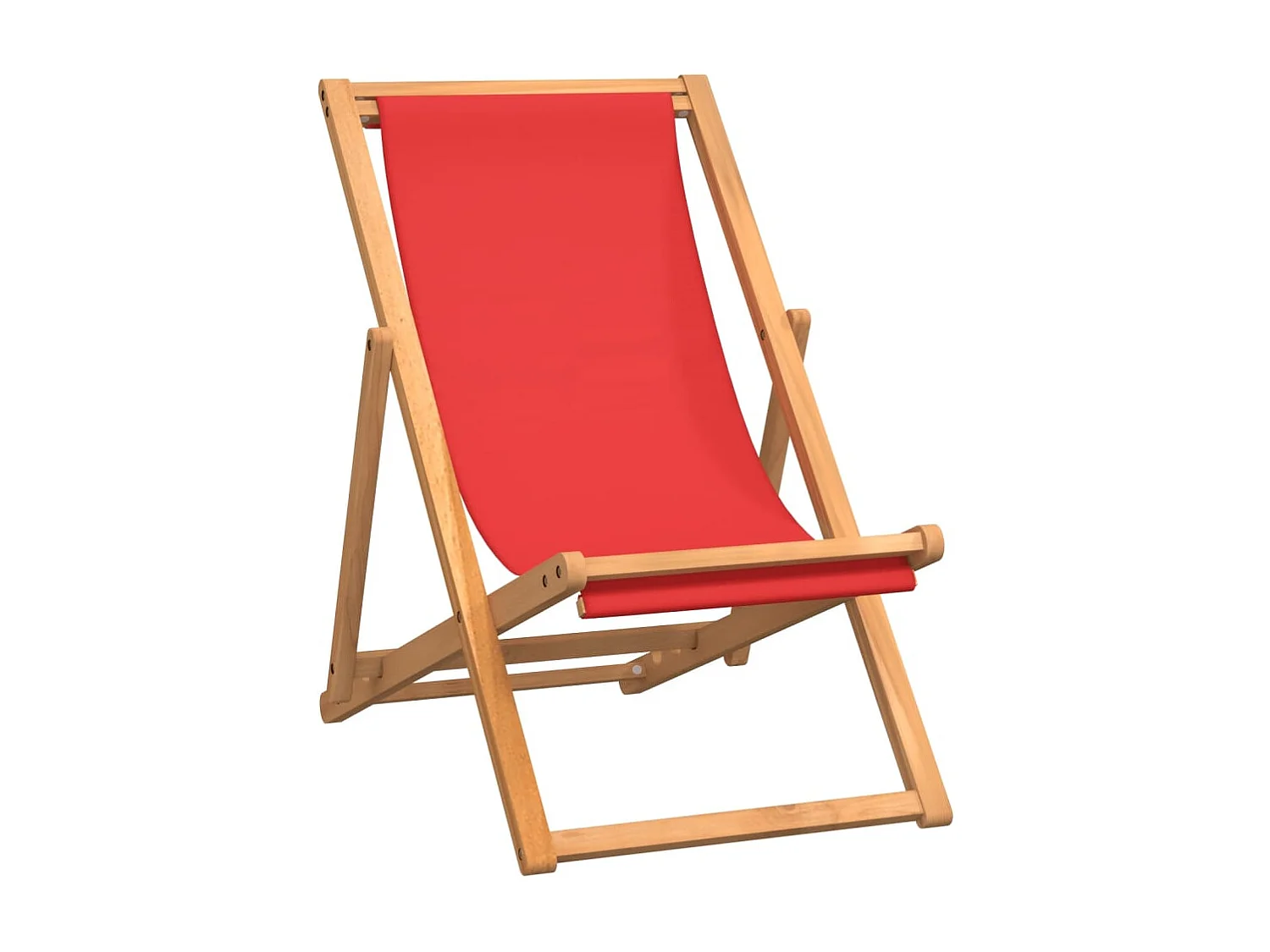 Silla de playa plegable de madera maciza de teca roja