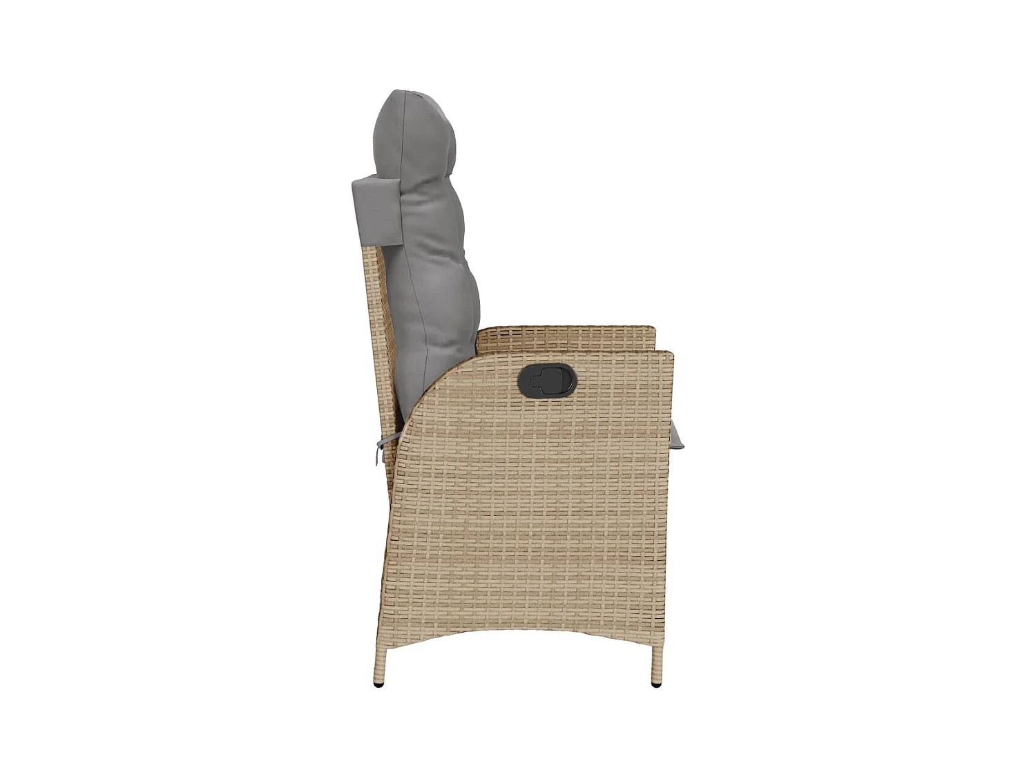 Chaise inclinable de jardin coussins mélange beige poly rotin
