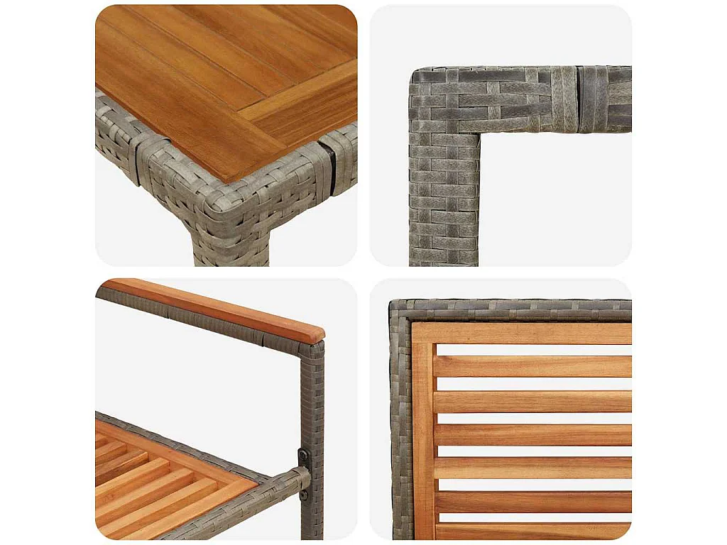 Set da pranzo da giardino 7 pezzi grigio