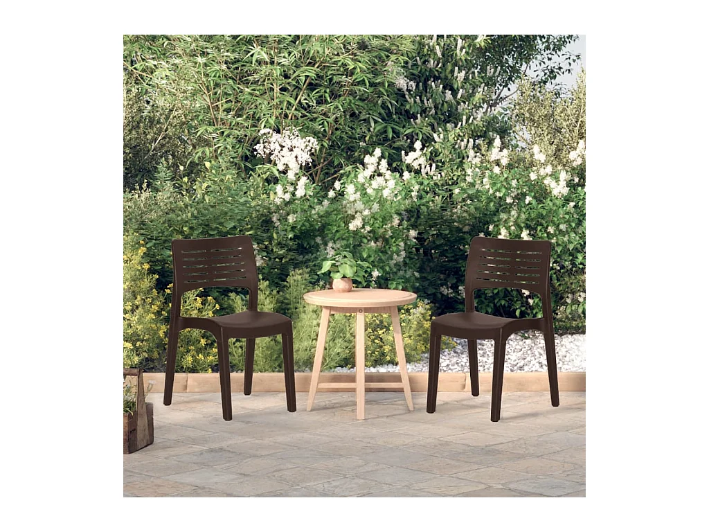 Chaises de jardin lot de 2 Moka Polypropylène