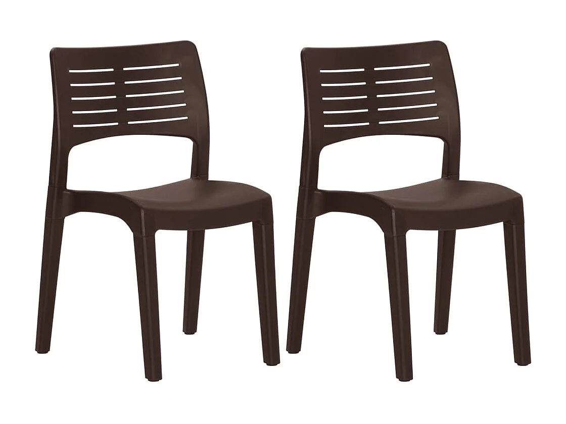Chaises de jardin lot de 2 Moka Polypropylène