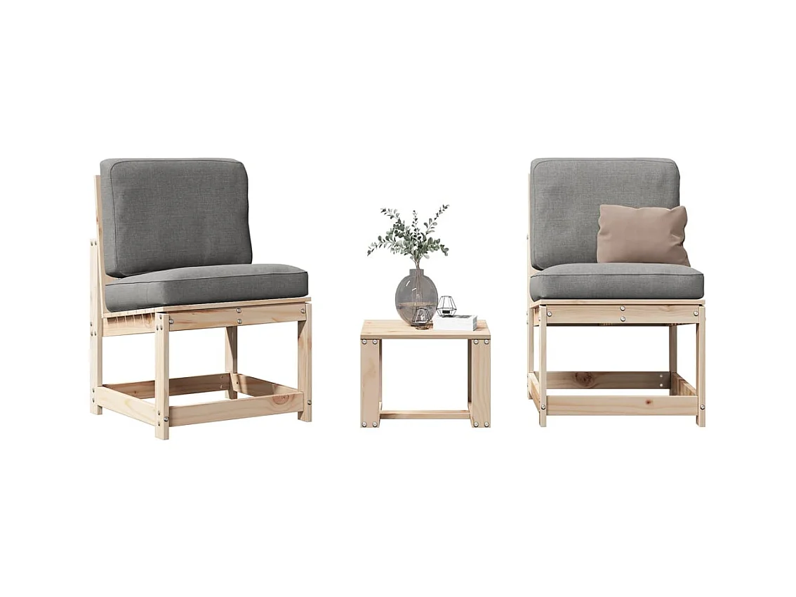 3-delige tuinmeubelset van massief grenenhout