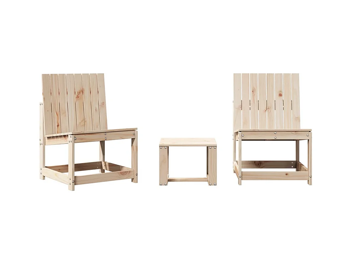 3-delige tuinmeubelset van massief grenenhout