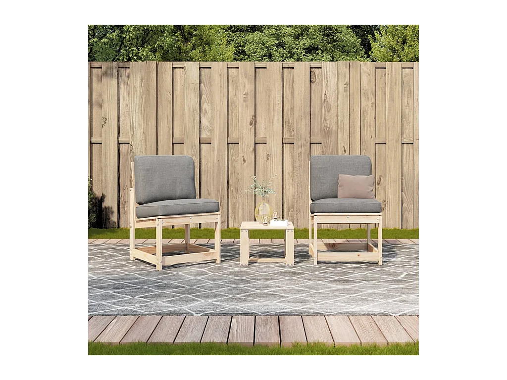 3-delige tuinmeubelset van massief grenenhout