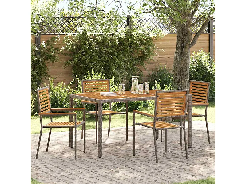 sedie da giardino impilabili marrone, grigio