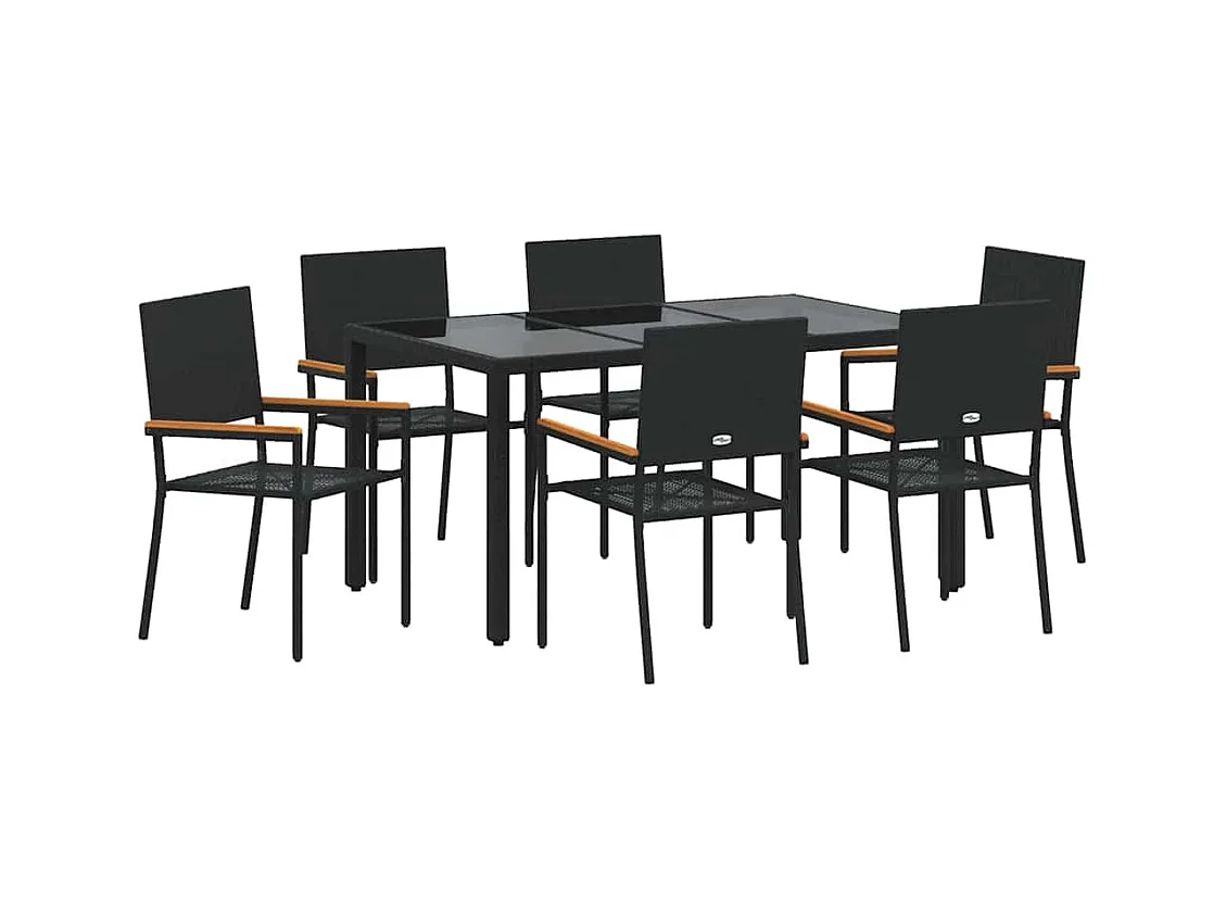 7-delige tuinset zwart