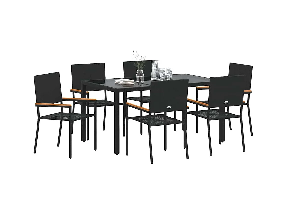 7-delige tuinset zwart