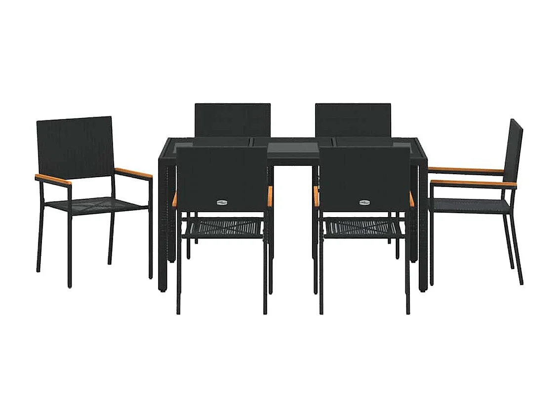 7-delige tuinset zwart