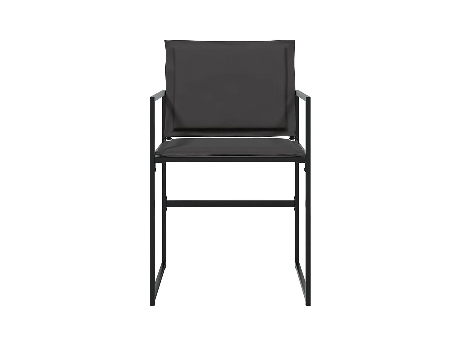 Juego de 4 sillas y cojines de jardín en acero negro y textilene