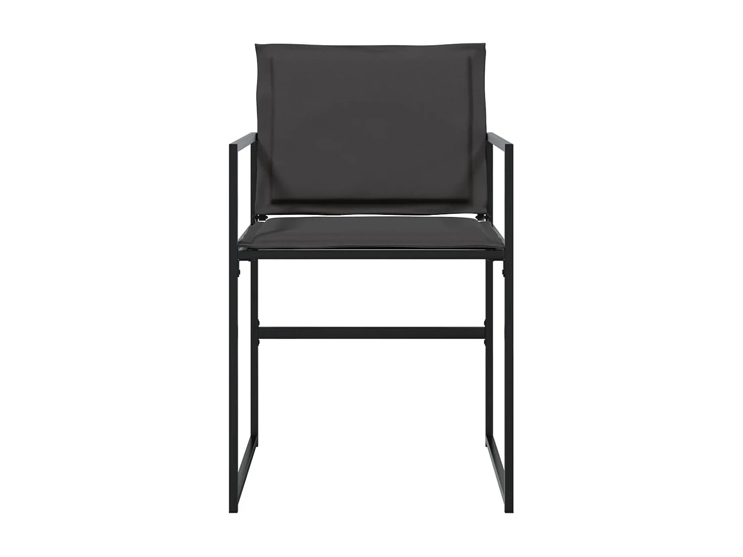 Chaises de jardin et coussins lot de 4 noir acier et textilène