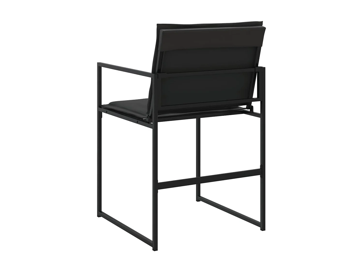 Chaises de jardin et coussins lot de 4 noir acier et textilène