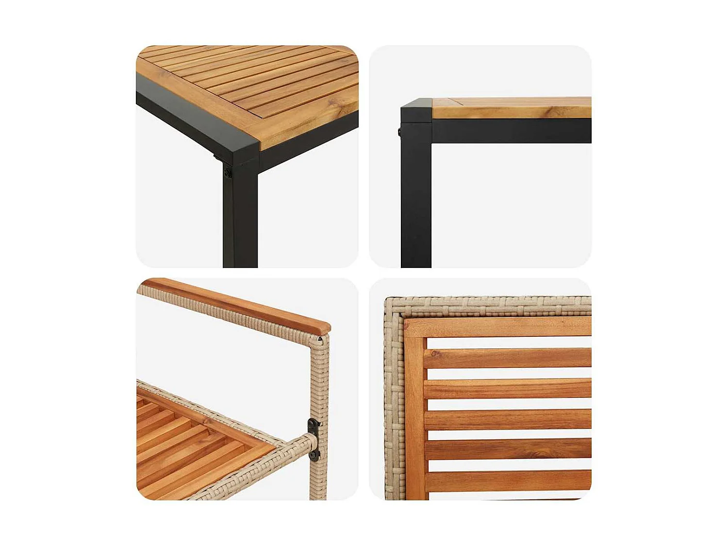 Ensemble de salle à manger pour jardin 5 pcs Beige