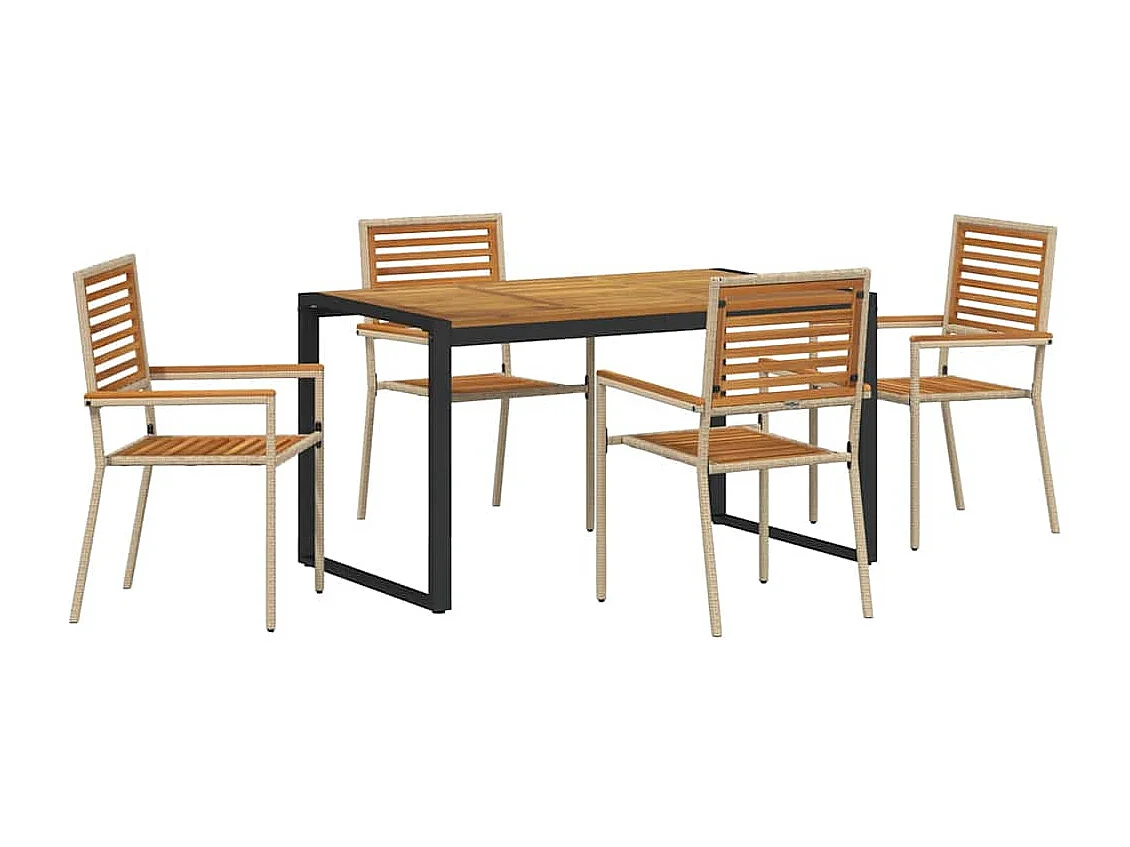 5-teiliges Garten-Essset beige