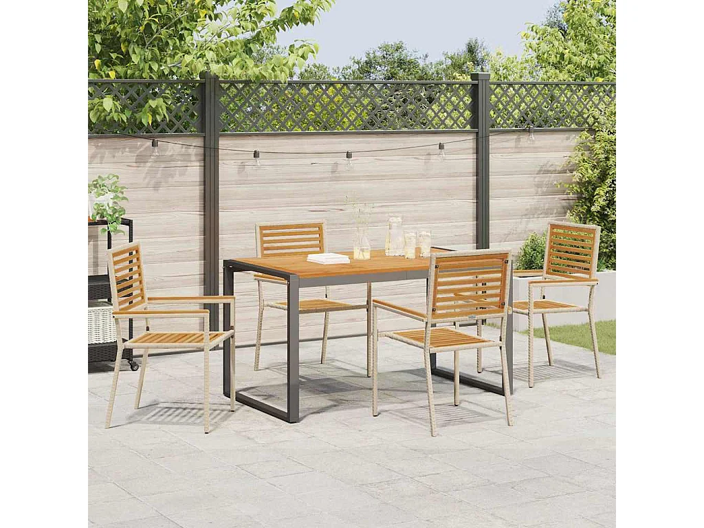 5-teiliges Garten-Essset beige