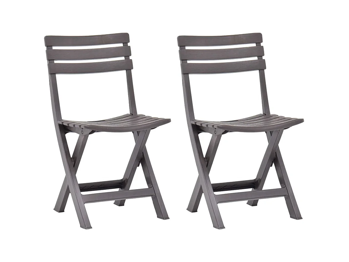 Chaises de jardin pliables lot de 2 Plastique Mocha