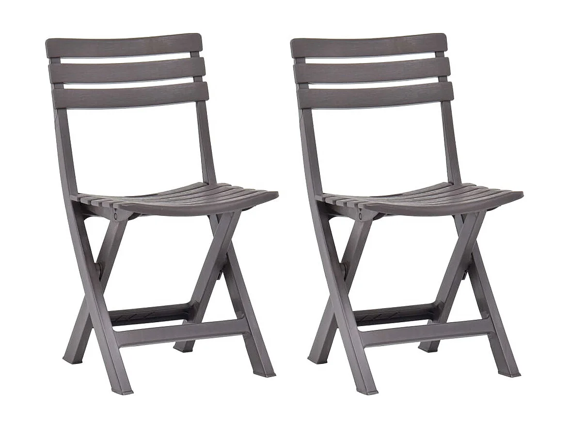 Chaises de jardin pliables lot de 2 Plastique Mocha