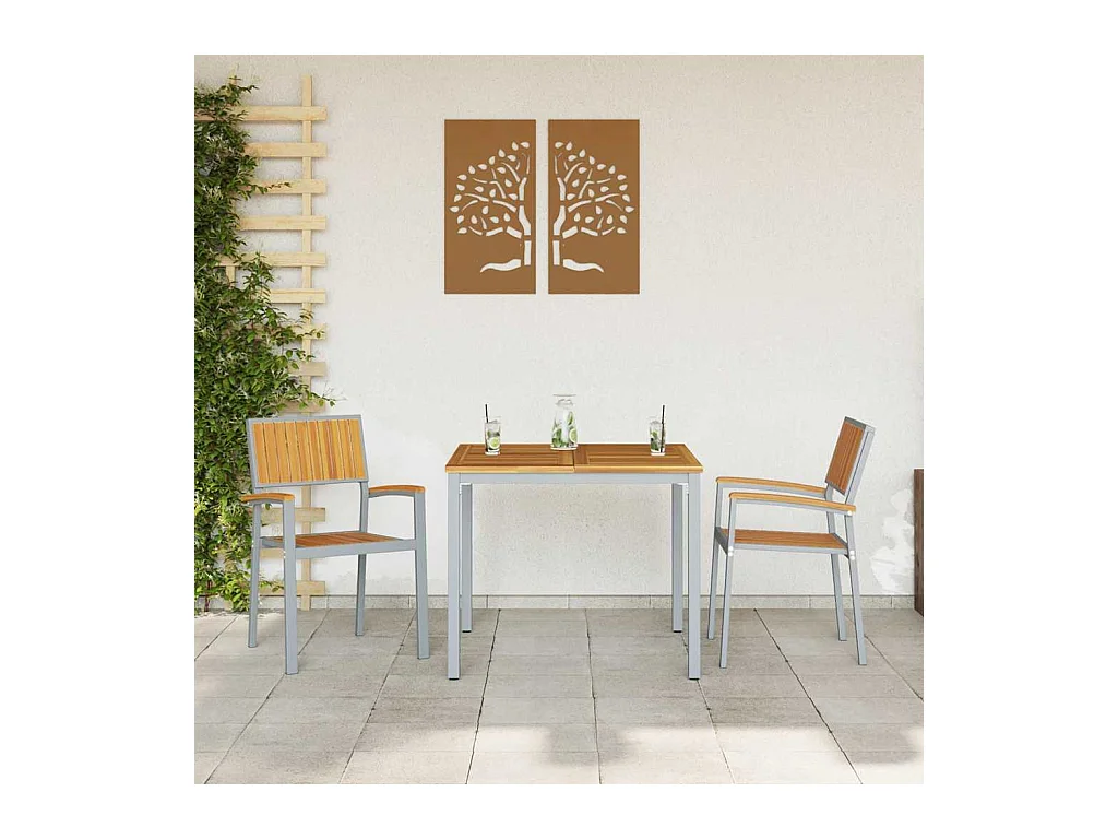 Sedia da giardino 2 pezzi Marrone 56 x 57 x 87 cm