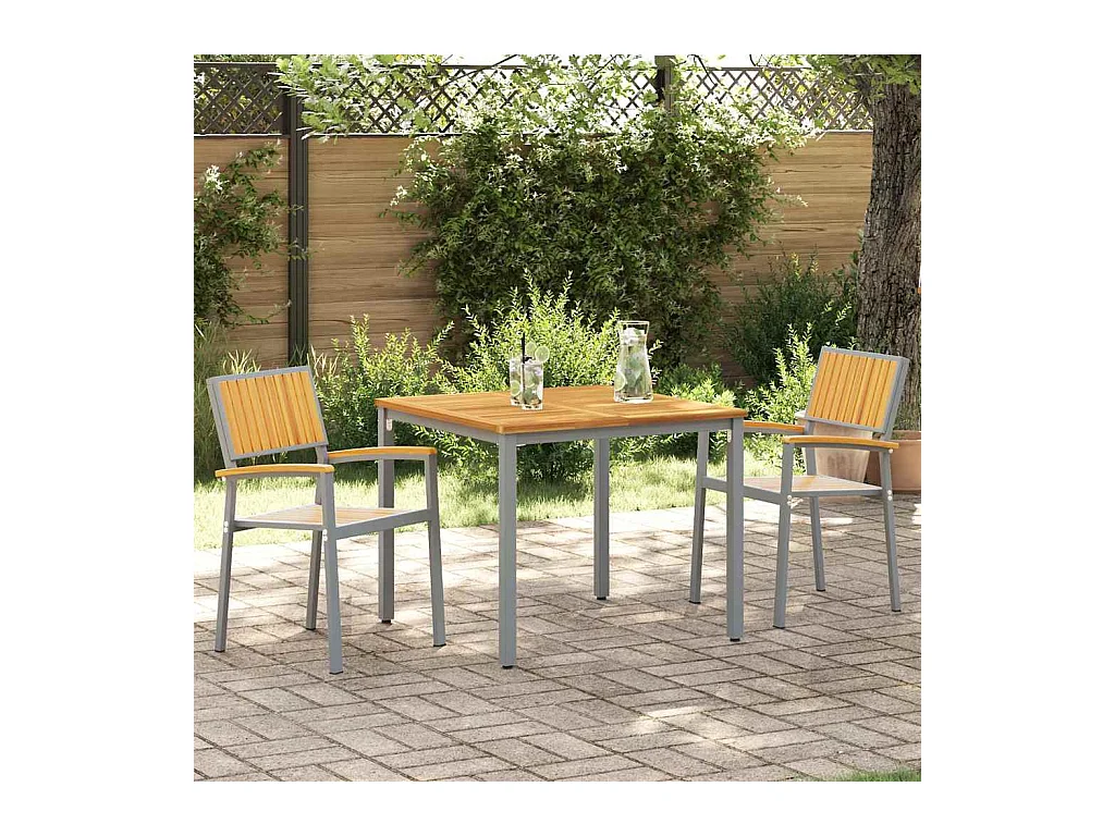 Chaise de jardin 2 pcs Marron 56 x 57 x 87 cm