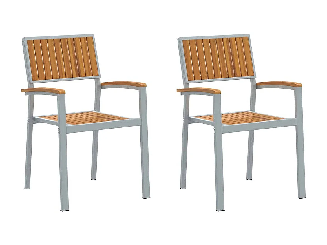 Chaise de jardin 2 pcs Marron 56 x 57 x 87 cm