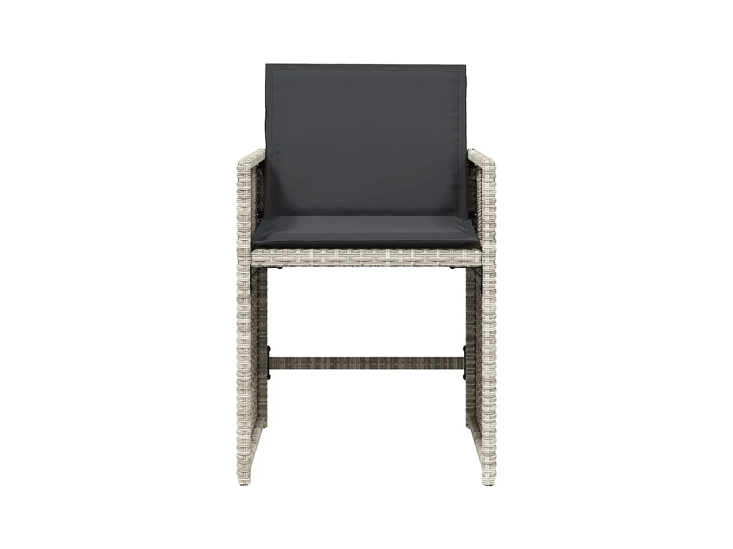 Tuinstoelen met kussens set van 4 lichtgrijs polyrotan