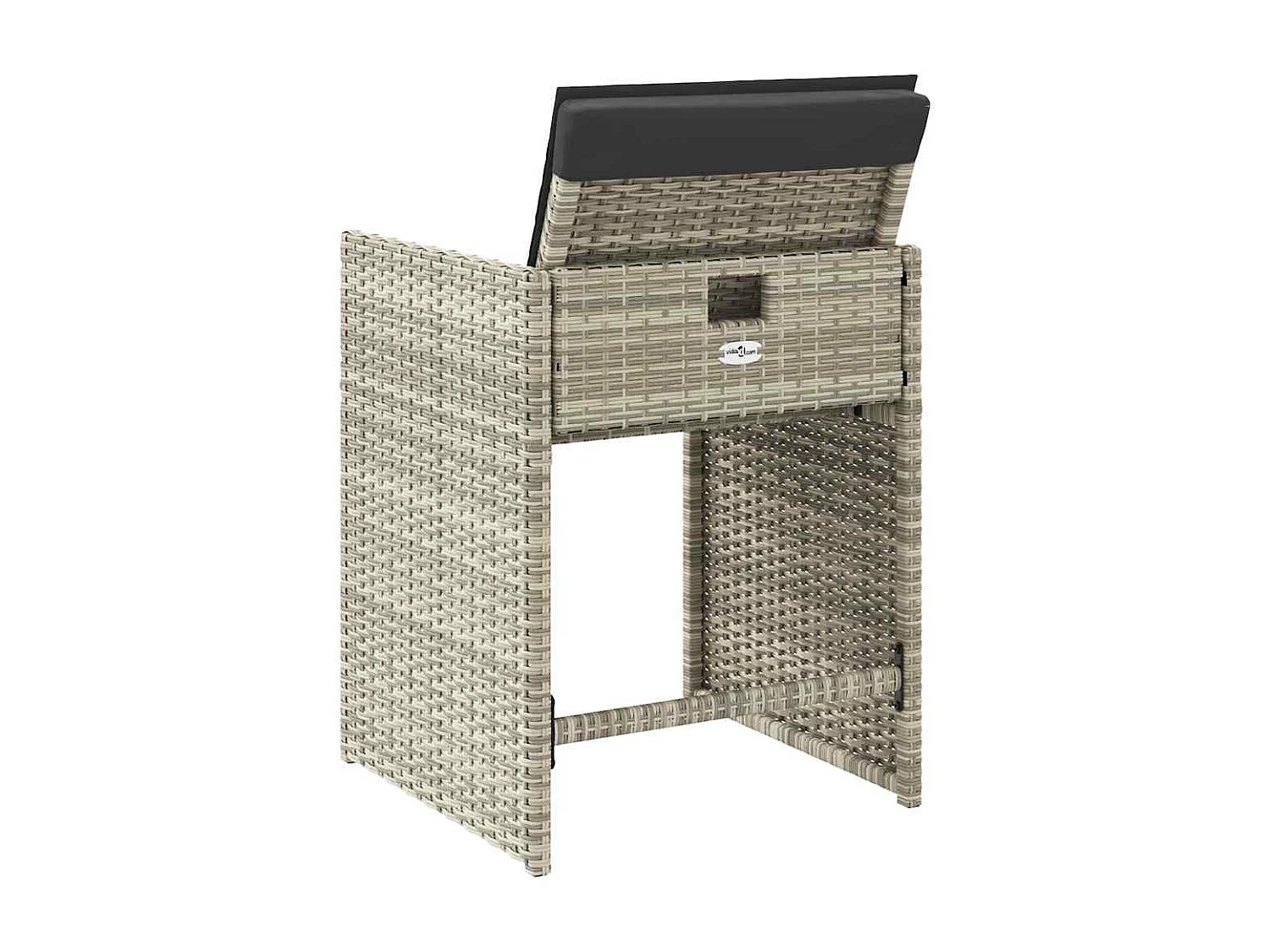 Tuinstoelen met kussens set van 4 lichtgrijs polyrotan