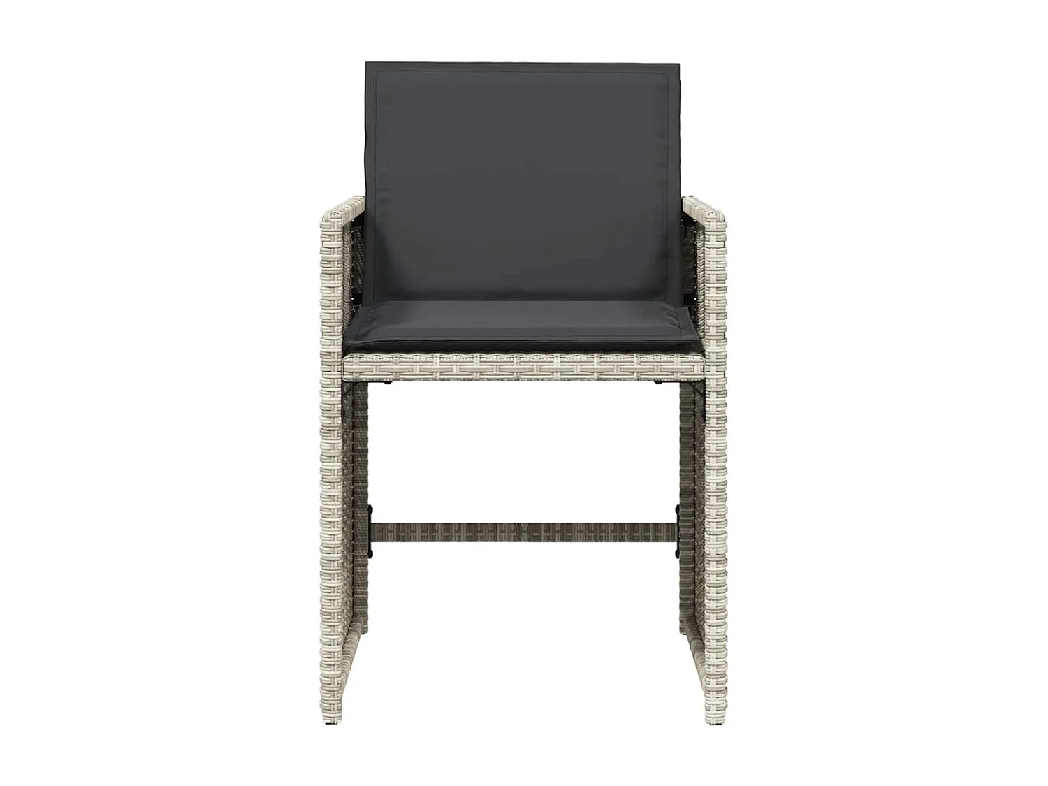 Chaises de jardin avec coussins lot de 4 gris clair poly rotin