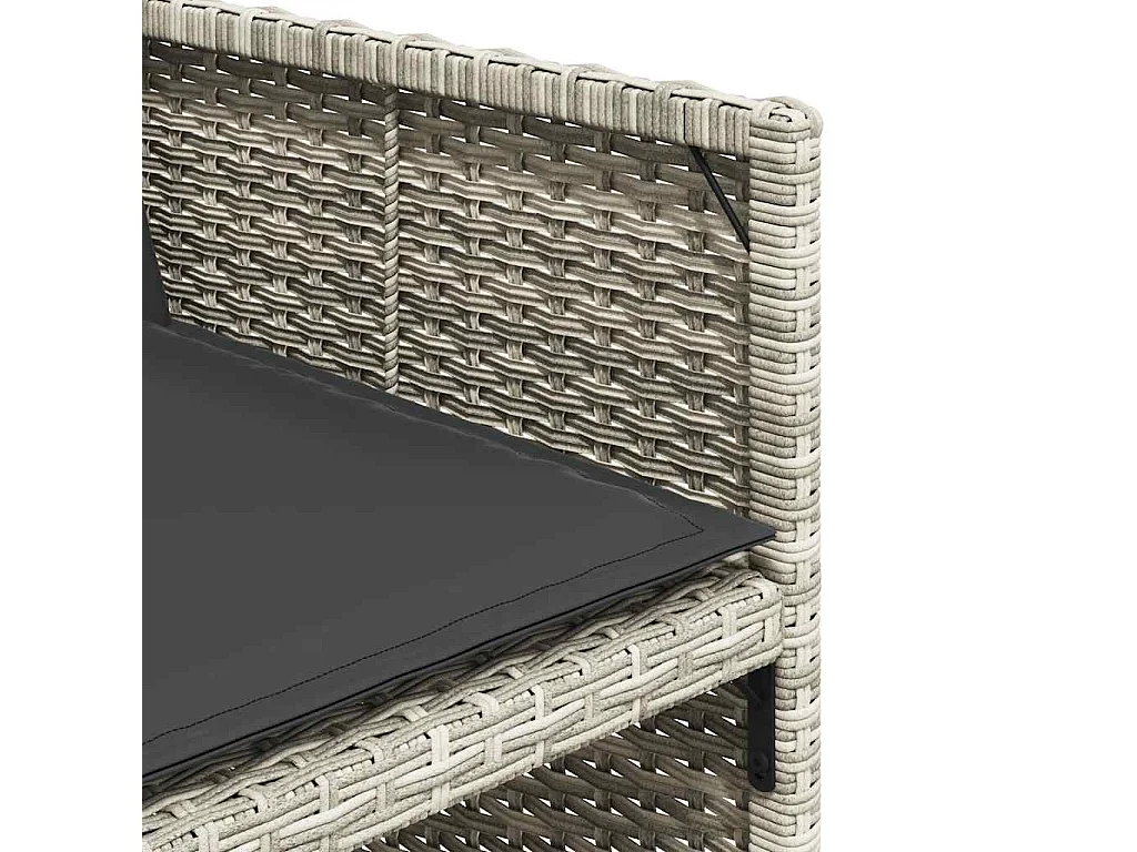 Chaises de jardin avec coussins lot de 4 gris clair poly rotin