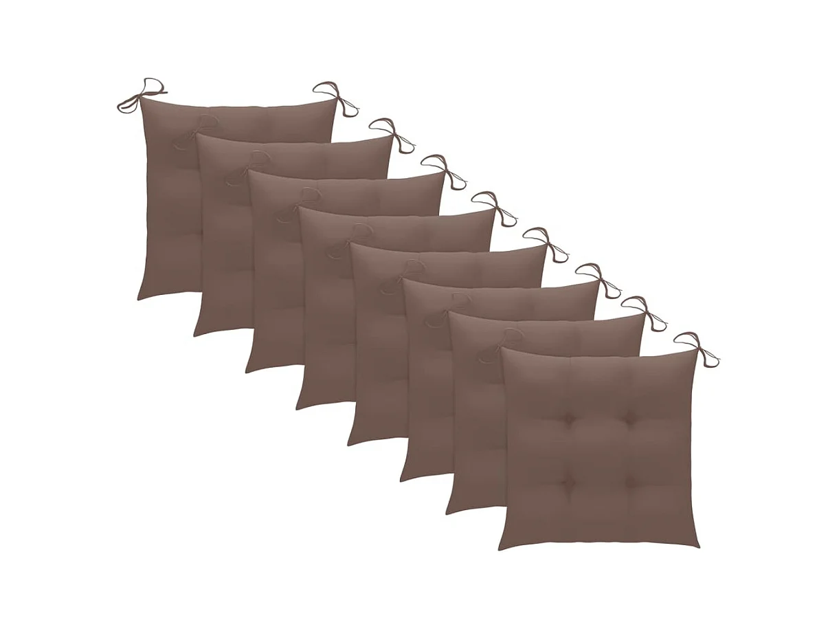 Chaises à manger d'extérieur lot de 8 et coussins Acacia massif