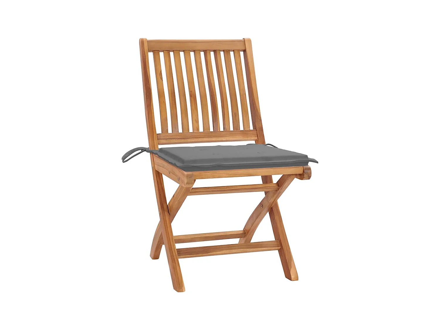 Tuinstoelen set van 2 en grijze kussens Massief teakhout