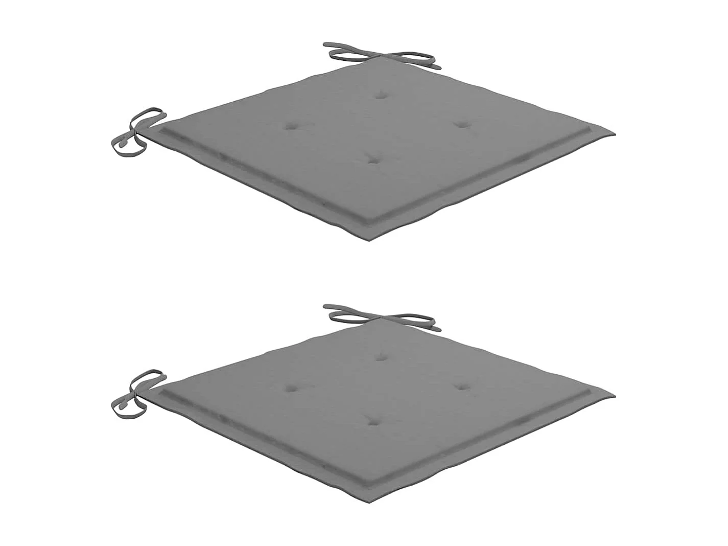 Chaises de jardin lot de 2 et coussins gris Bois de teck massif