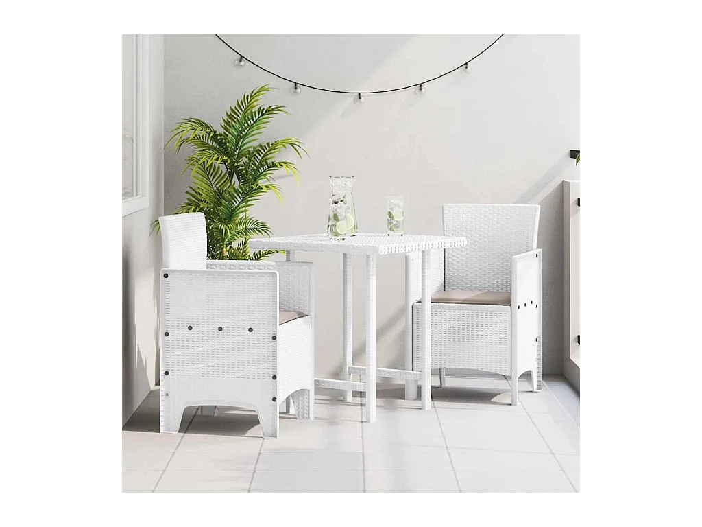 Gartenstuhl 2 Stk. Weiß 53 x 49 x 85 cm PP