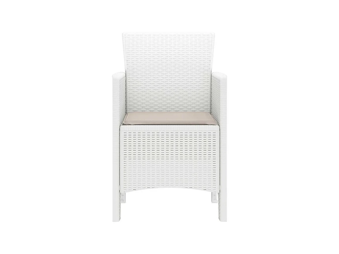 Gartenstuhl 2 Stk. Weiß 53 x 49 x 85 cm PP