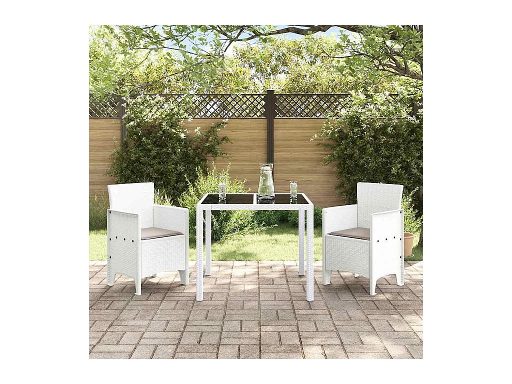 Tuinstoel 2 stuks Wit 53 x 49 x 85 cm PP