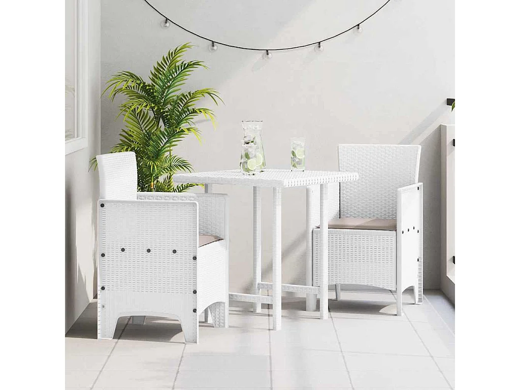 Chaise de jardin 2 pcs Blanc 53 x 49 x 85 cm PP