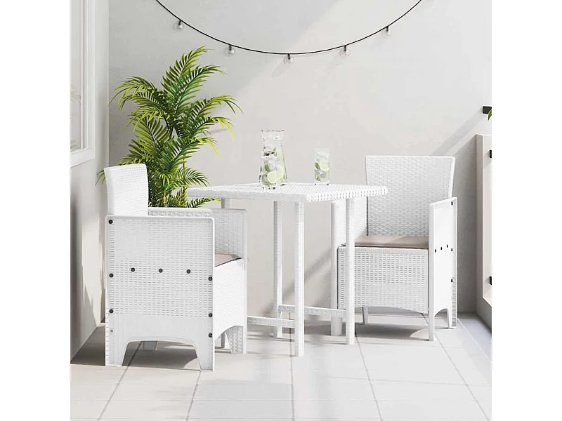 Chaise de jardin 2 pcs Blanc 53 x 49 x 85 cm PP