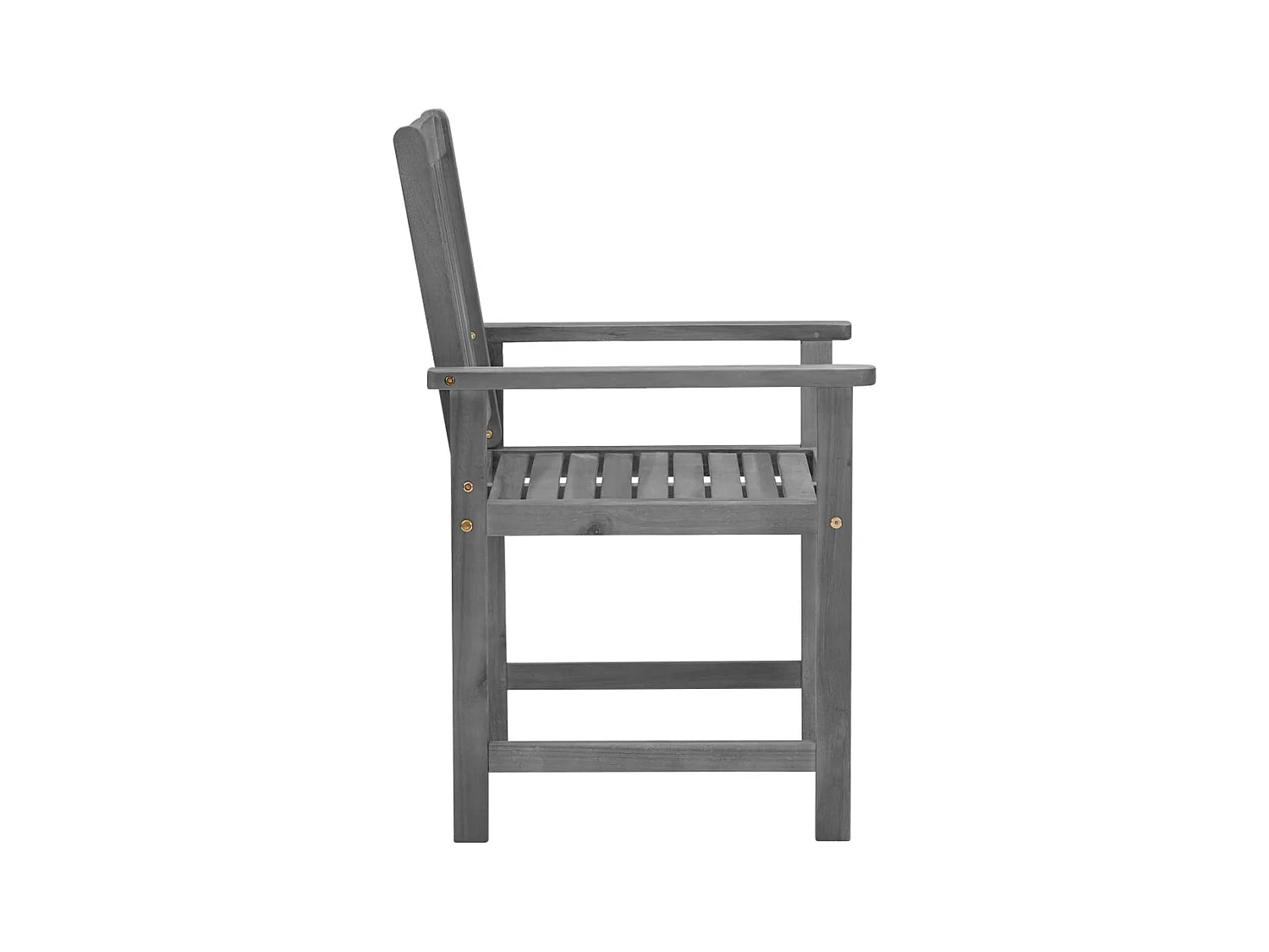 Juego de 4 sillas y cojines de jardín en madera maciza de acacia gris