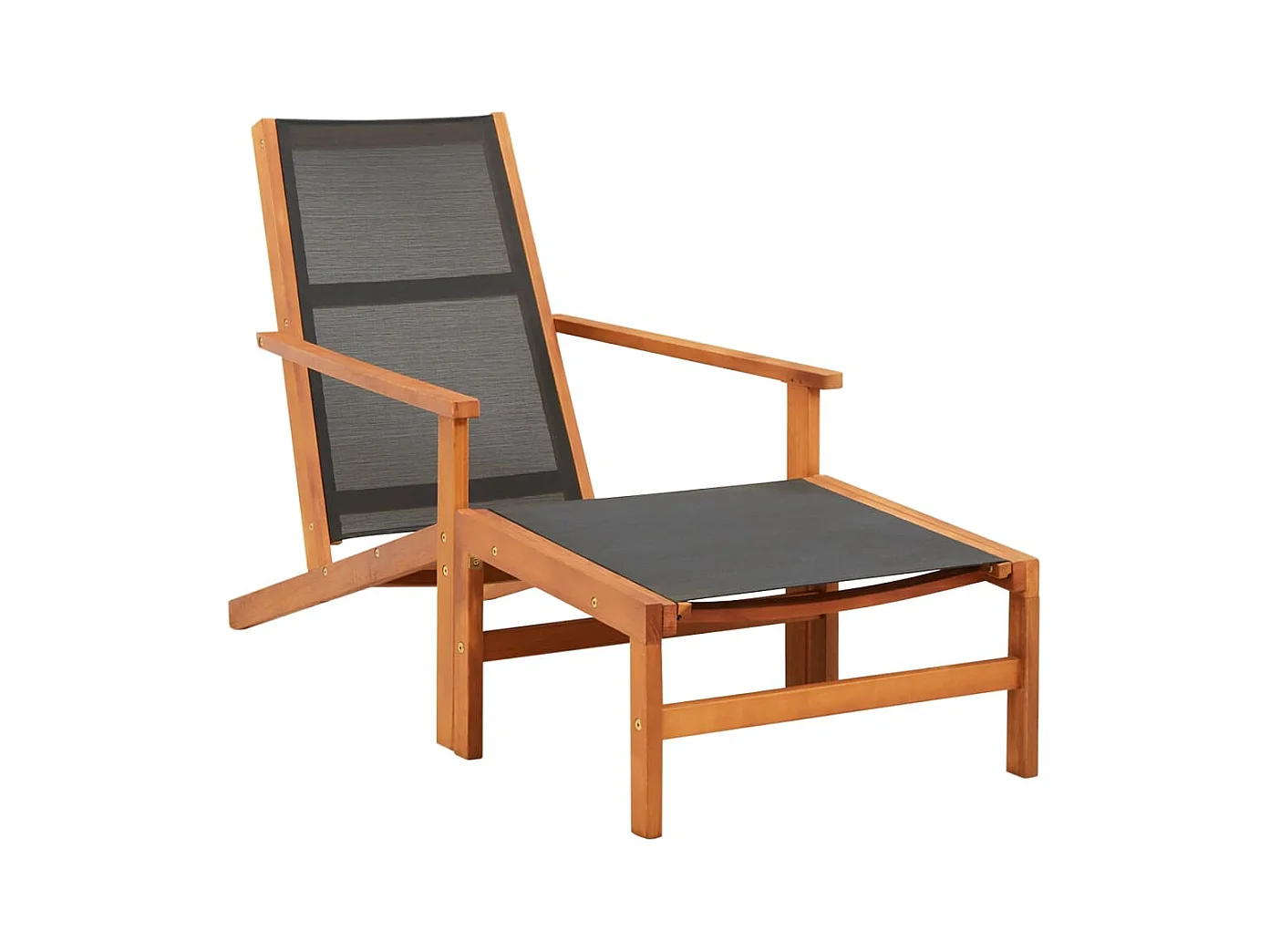 Tuinstoel en voetenbankje Massief eucalyptus en textileen