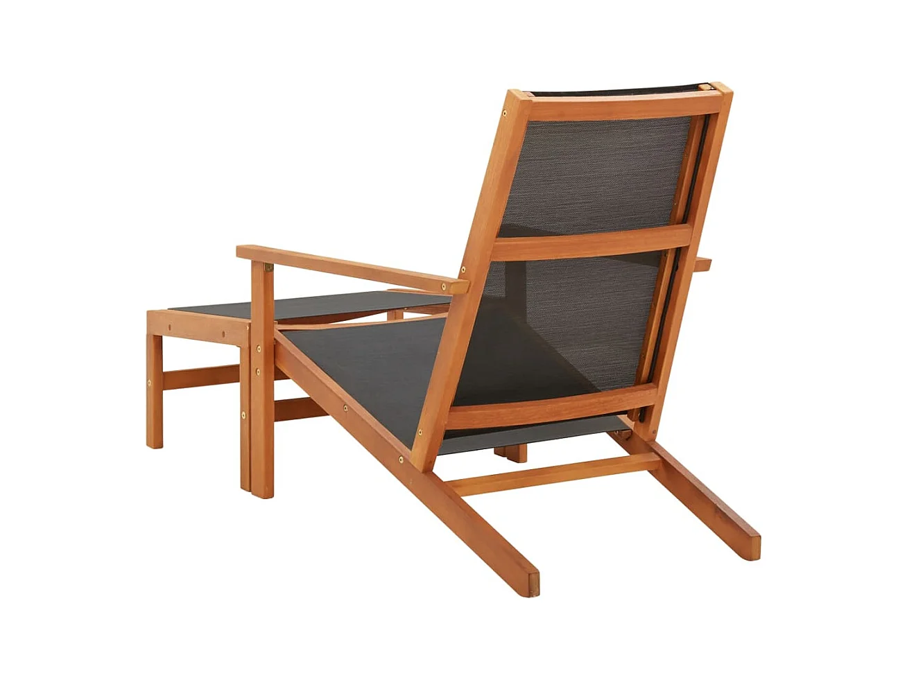 Tuinstoel en voetenbankje Massief eucalyptus en textileen