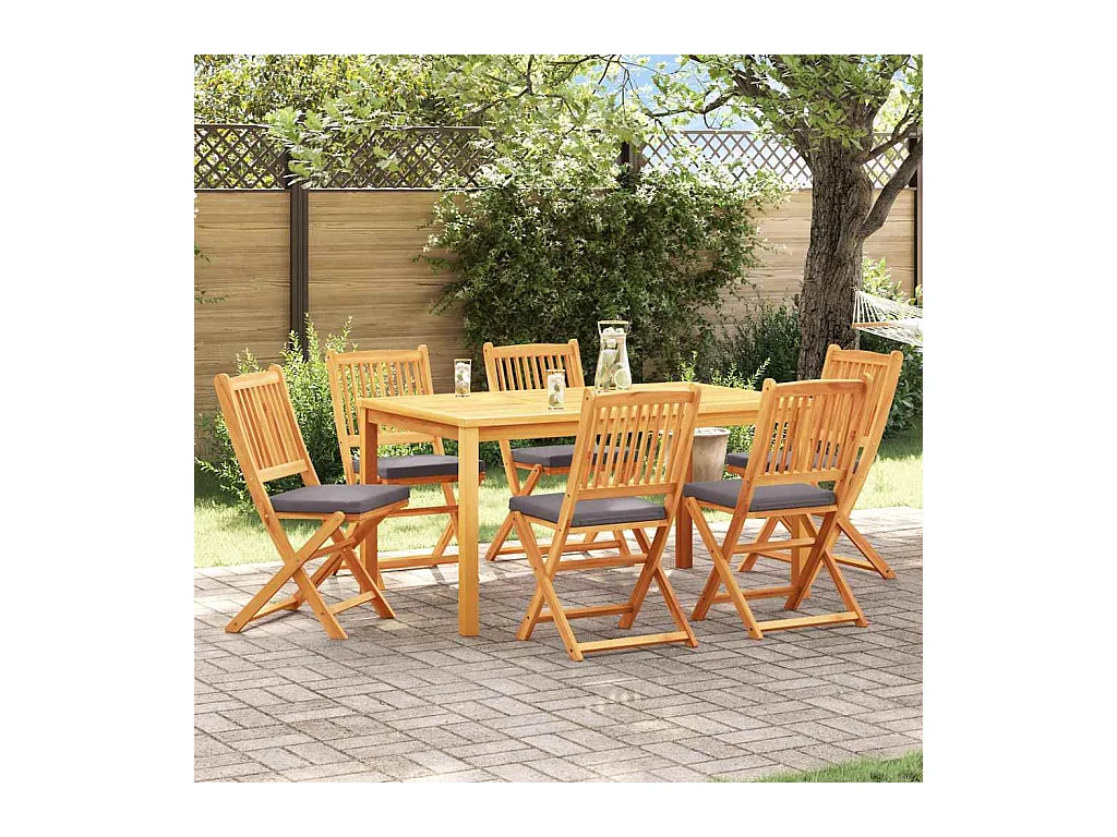 Vouwstoel 6 stuks Grijs 49 x 57,5 x 92 cm Massief acaciahout