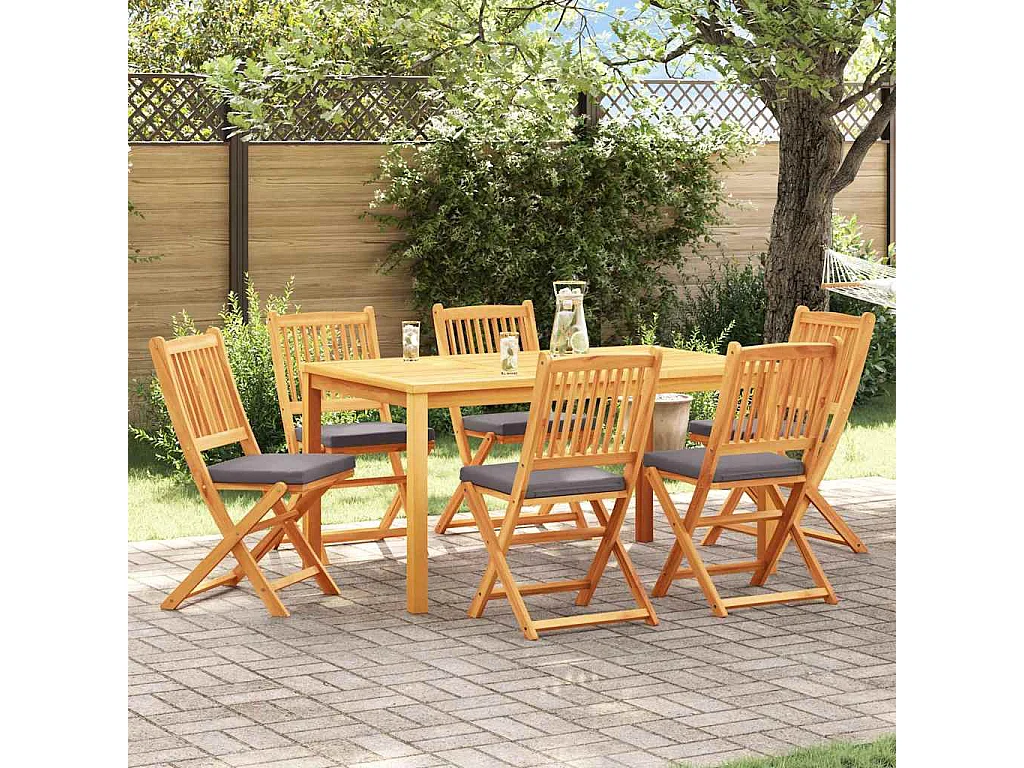 Vouwstoel 6 stuks Grijs 49 x 57,5 x 92 cm Massief acaciahout