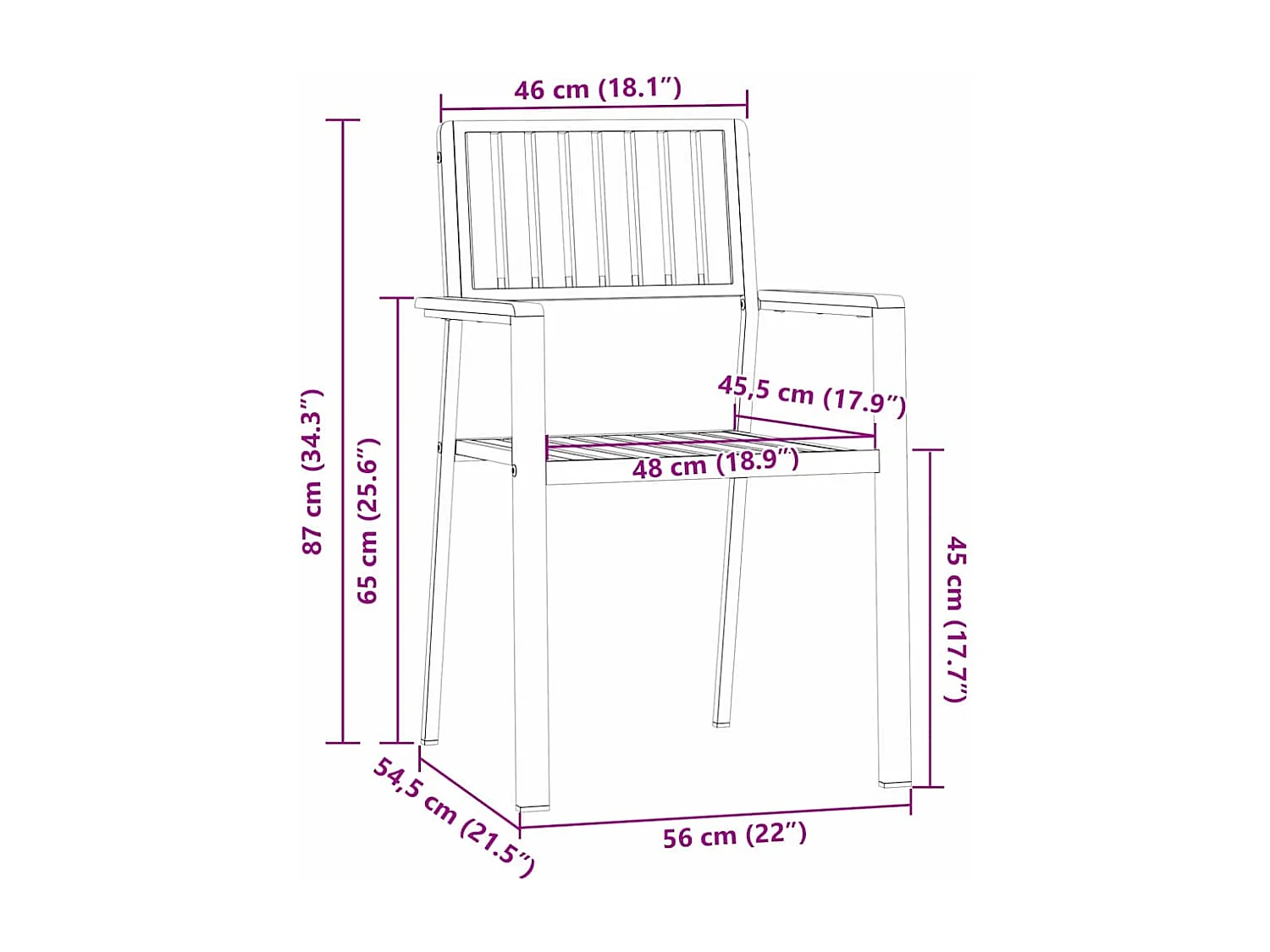 Tuinstoel 4 stuks Bruin Massief Acaciahout